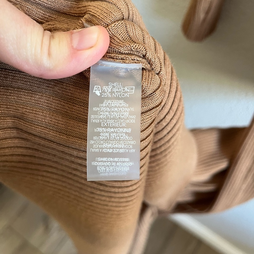Harper Rose Long Sleeve Ribbed Sweater Dress in Camel Women’s Small - Picture 8 of 9